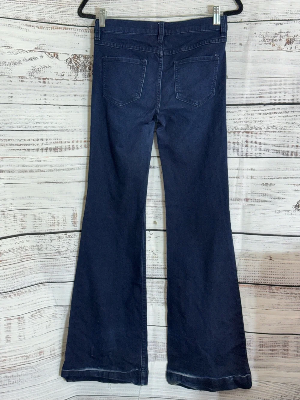Free people Jeans Womens Sz 26 vintage Dark Blue Flared bootcutmid rise stretch